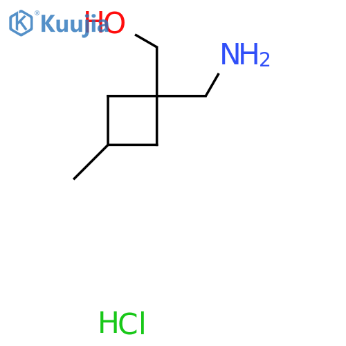 [1-(Aminomethyl)-3-methylcyclobutyl]methanol hydrochloride structure