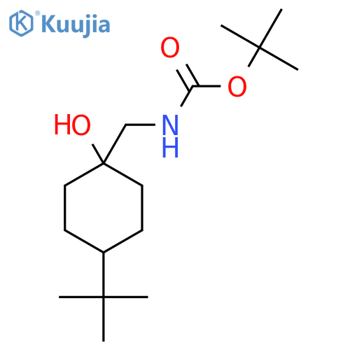 tert-butyl N-[(4-tert-butyl-1-hydroxycyclohexyl)methyl]carbamate structure