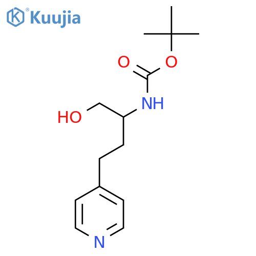 tert-butyl N-[1-hydroxy-4-(pyridin-4-yl)butan-2-yl]carbamate structure