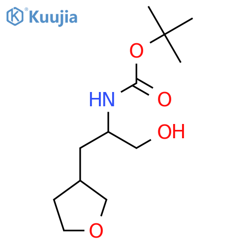 tert-butyl N-[1-hydroxy-3-(oxolan-3-yl)propan-2-yl]carbamate structure