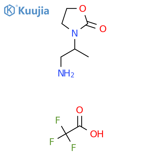 3-(1-Aminopropan-2-yl)-1,3-oxazolidin-2-one; trifluoroacetic acid structure