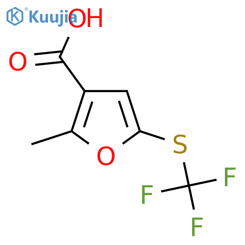 2-Methyl-5-[(trifluoromethyl)sulfanyl]furan-3-carboxylic acid structure