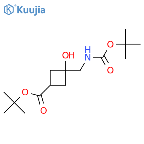 Tert-butyl 3-({[(tert-butoxy)carbonyl]amino}methyl)-3-hydroxycyclobutane-1-carboxylate structure