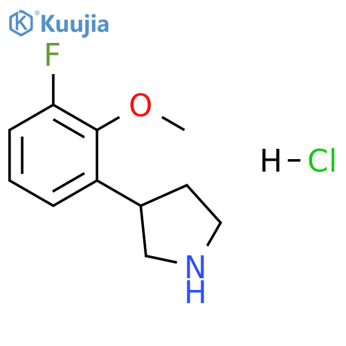 Pyrrolidine, 3-(3-fluoro-2-methoxyphenyl)-, hydrochloride (1:1) structure