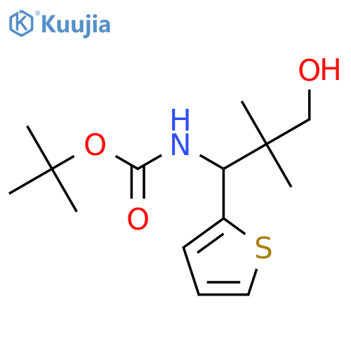 tert-butyl N-[3-hydroxy-2,2-dimethyl-1-(thiophen-2-yl)propyl]carbamate structure