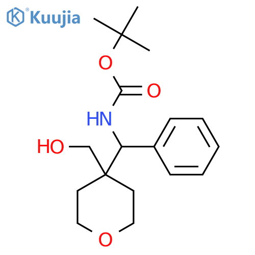 tert-butyl N-{[4-(hydroxymethyl)oxan-4-yl](phenyl)methyl}carbamate structure