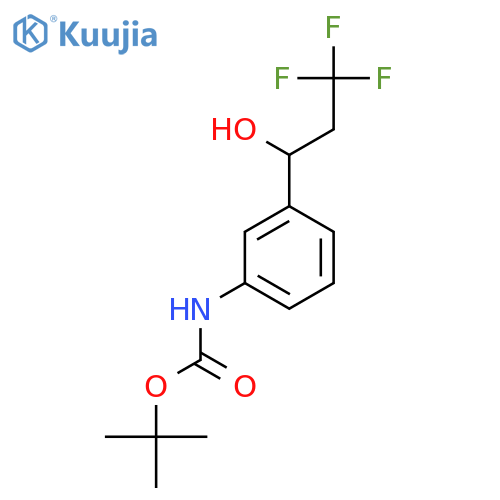 tert-butyl N-[3-(3,3,3-trifluoro-1-hydroxypropyl)phenyl]carbamate structure