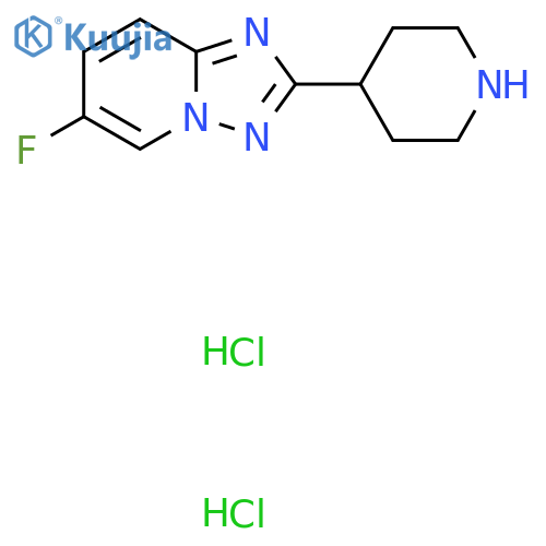 4-{6-Fluoro-[1,2,4]triazolo[1,5-a]pyridin-2-yl}piperidine dihydrochloride structure