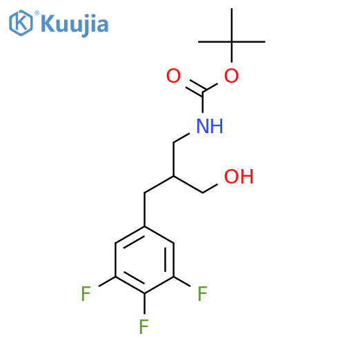 tert-butyl N-{3-hydroxy-2-[(3,4,5-trifluorophenyl)methyl]propyl}carbamate structure