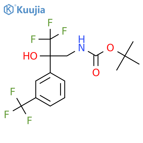 tert-butyl N-{3,3,3-trifluoro-2-hydroxy-2-[3-(trifluoromethyl)phenyl]propyl}carbamate structure