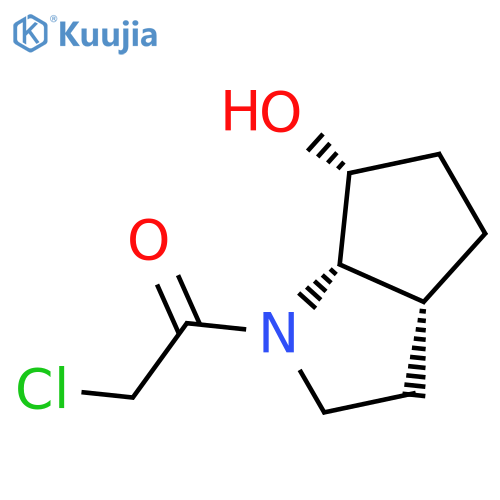 rac-1-(3aR,6R,6aS)-6-hydroxy-octahydrocyclopentabpyrrol-1-yl-2-chloroethan-1-one structure