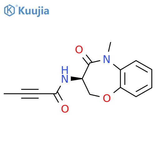 N-(3R)-5-methyl-4-oxo-2,3,4,5-tetrahydro-1,5-benzoxazepin-3-ylbut-2-ynamide structure