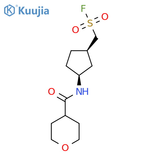 rac-(1R,3S)-3-(oxane-4-amido)cyclopentylmethanesulfonyl fluoride structure