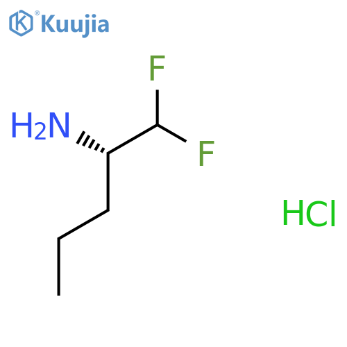 (2S)-1,1-Difluoropentan-2-amine;hydrochloride structure