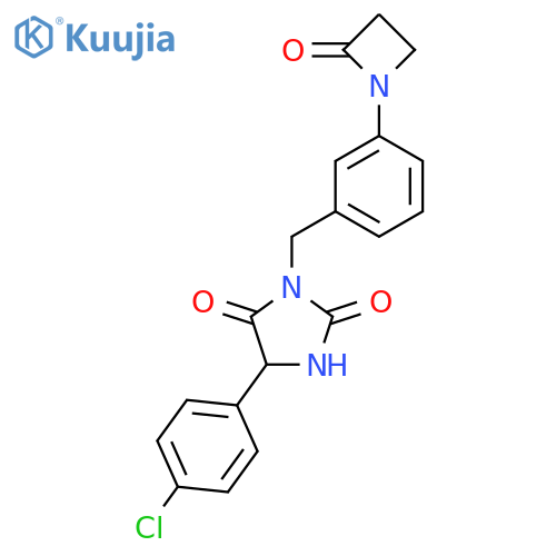 5-(4-Chlorophenyl)-3-{[3-(2-oxoazetidin-1-yl)phenyl]methyl}imidazolidine-2,4-dione structure