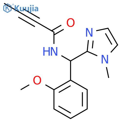 N-[(2-methoxyphenyl)(1-methyl-1H-imidazol-2-yl)methyl]but-2-ynamide structure