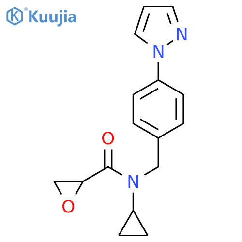 N-Cyclopropyl-N-[(4-pyrazol-1-ylphenyl)methyl]oxirane-2-carboxamide structure