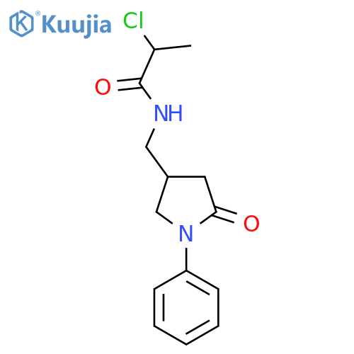 2-Chloro-N-[(5-oxo-1-phenylpyrrolidin-3-yl)methyl]propanamide structure