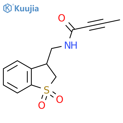 N-(1,1-dioxo-2,3-dihydro-1lambda6-benzothiophen-3-yl)methylbut-2-ynamide structure