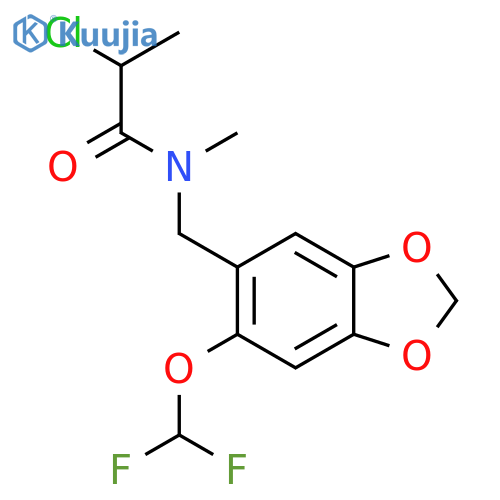 2-Chloro-N-[[6-(difluoromethoxy)-1,3-benzodioxol-5-yl]methyl]-N-methylpropanamide structure