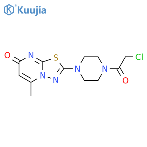 7H-1,3,4-Thiadiazolo[3,2-a]pyrimidin-7-one, 2-[4-(2-chloroacetyl)-1-piperazinyl]-5-methyl- structure