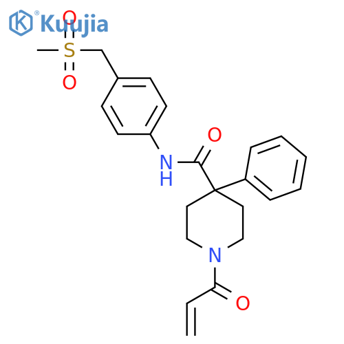 N-[4-(methanesulfonylmethyl)phenyl]-4-phenyl-1-(prop-2-enoyl)piperidine-4-carboxamide structure