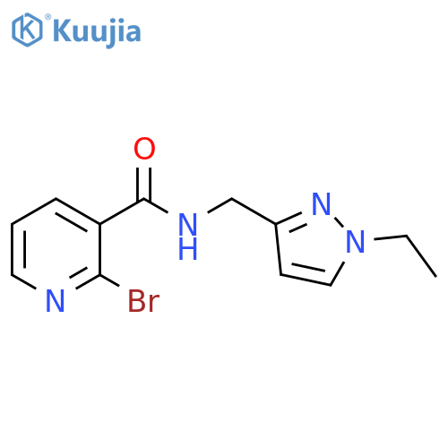 2-bromo-N-(1-ethyl-1H-pyrazol-3-yl)methylpyridine-3-carboxamide structure