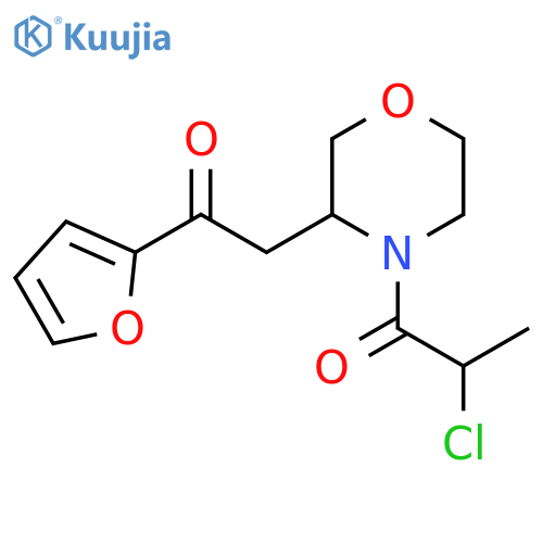 2-Chloro-1-[3-[2-(furan-2-yl)-2-oxoethyl]morpholin-4-yl]propan-1-one structure