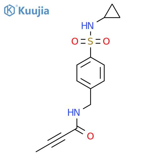 N-{4-(cyclopropylsulfamoyl)phenylmethyl}but-2-ynamide structure
