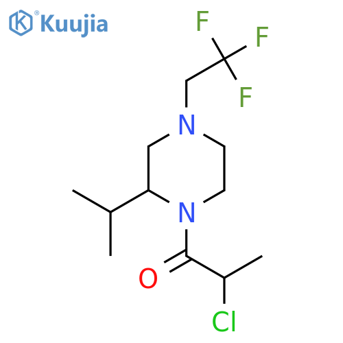 2-Chloro-1-[2-(propan-2-yl)-4-(2,2,2-trifluoroethyl)piperazin-1-yl]propan-1-one structure