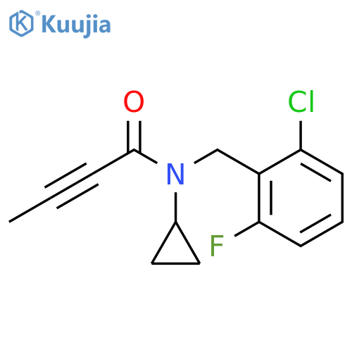 N-(2-chloro-6-fluorophenyl)methyl-N-cyclopropylbut-2-ynamide structure