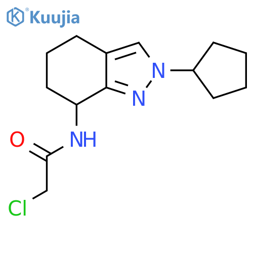 2-chloro-N-(2-cyclopentyl-4,5,6,7-tetrahydro-2H-indazol-7-yl)acetamide structure