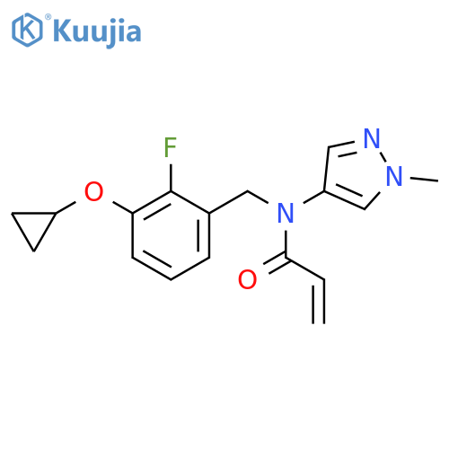 N-[(3-Cyclopropyloxy-2-fluorophenyl)methyl]-N-(1-methylpyrazol-4-yl)prop-2-enamide structure