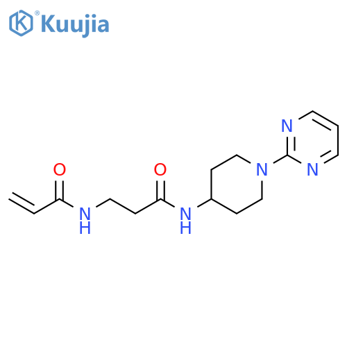 N-[3-Oxo-3-[[1-(2-pyrimidinyl)-4-piperidinyl]amino]propyl]-2-propenamide structure