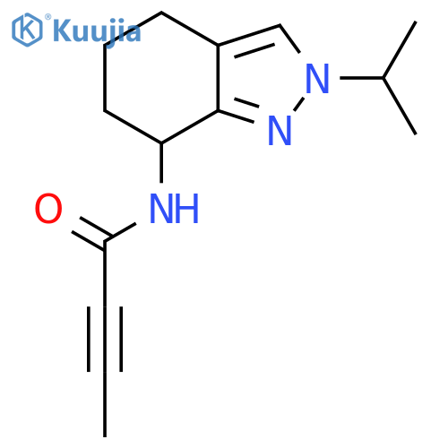 N-2-(propan-2-yl)-4,5,6,7-tetrahydro-2H-indazol-7-ylbut-2-ynamide structure