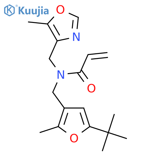 N-[(5-tert-butyl-2-methylfuran-3-yl)methyl]-N-[(5-methyl-1,3-oxazol-4-yl)methyl]prop-2-enamide structure