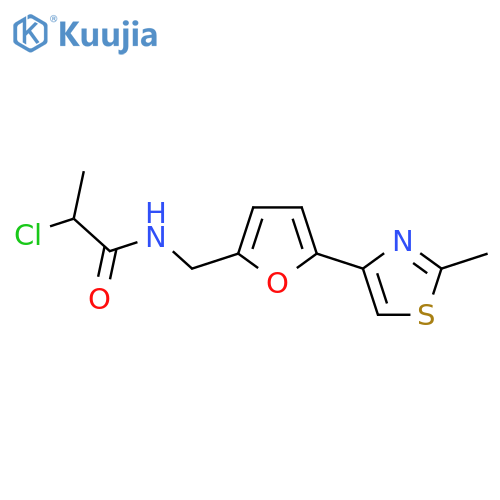 2-Chloro-N-[[5-(2-methyl-1,3-thiazol-4-yl)furan-2-yl]methyl]propanamide structure