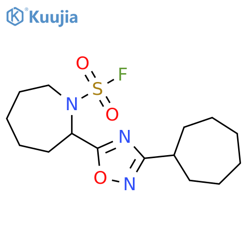 2-(3-Cycloheptyl-1,2,4-oxadiazol-5-yl)hexahydro-1H-azepine-1-sulfonyl fluoride structure