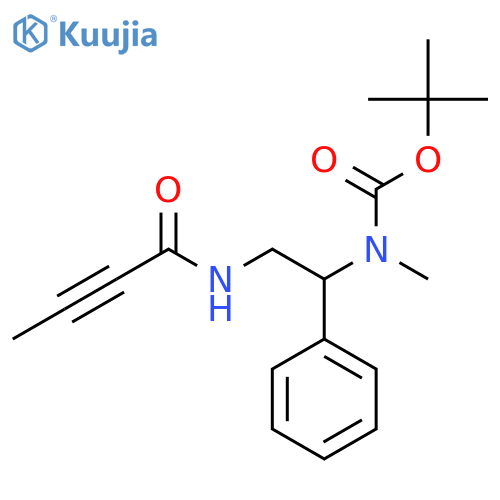 tert-butyl N-2-(but-2-ynamido)-1-phenylethyl-N-methylcarbamate structure