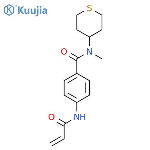 N-methyl-4-(prop-2-enamido)-N-(thian-4-yl)benzamide structure