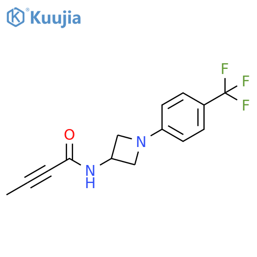 N-{1-4-(trifluoromethyl)phenylazetidin-3-yl}but-2-ynamide structure