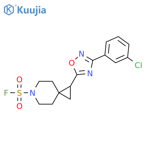 1-[3-(3-Chlorophenyl)-1,2,4-oxadiazol-5-yl]-6-azaspiro[2.5]octane-6-sulfonyl fluoride structure