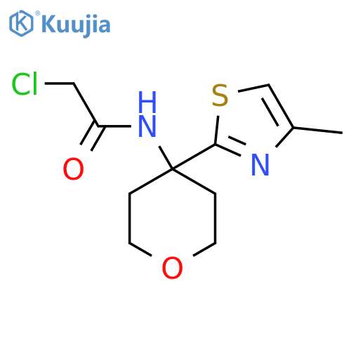 2-chloro-N-4-(4-methyl-1,3-thiazol-2-yl)oxan-4-ylacetamide structure