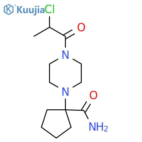 1-[4-(2-Chloropropanoyl)piperazin-1-yl]cyclopentane-1-carboxamide structure