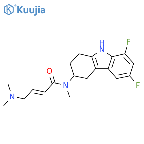 (2E)-N-(6,8-difluoro-2,3,4,9-tetrahydro-1H-carbazol-3-yl)-4-(dimethylamino)-N-methylbut-2-enamide structure