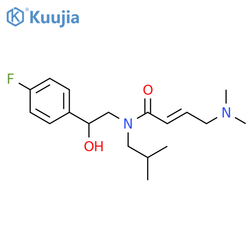 (E)-4-(Dimethylamino)-N-[2-(4-fluorophenyl)-2-hydroxyethyl]-N-(2-methylpropyl)but-2-enamide structure