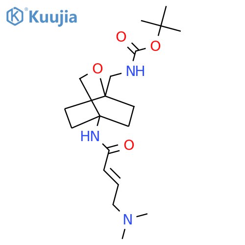 tert-butyl N-({4-(2E)-4-(dimethylamino)but-2-enamido-2-oxabicyclo2.2.2octan-1-yl}methyl)carbamate structure