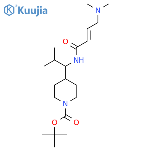tert-butyl 4-{1-(2E)-4-(dimethylamino)but-2-enamido-2-methylpropyl}piperidine-1-carboxylate structure