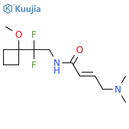 (2E)-N-2,2-difluoro-2-(1-methoxycyclobutyl)ethyl-4-(dimethylamino)but-2-enamide structure
