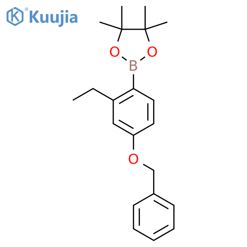 2-(4-(Benzyloxy)-2-ethylphenyl)-4,4,5,5-tetramethyl-1,3,2-dioxaborolane structure